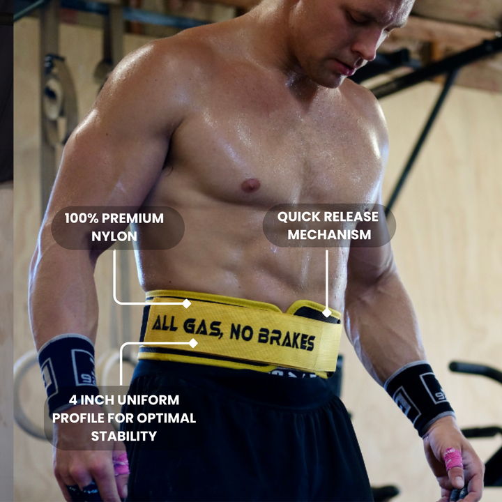 "All Gas, No Brakes" Weightlifting Belt By Sam Kwant