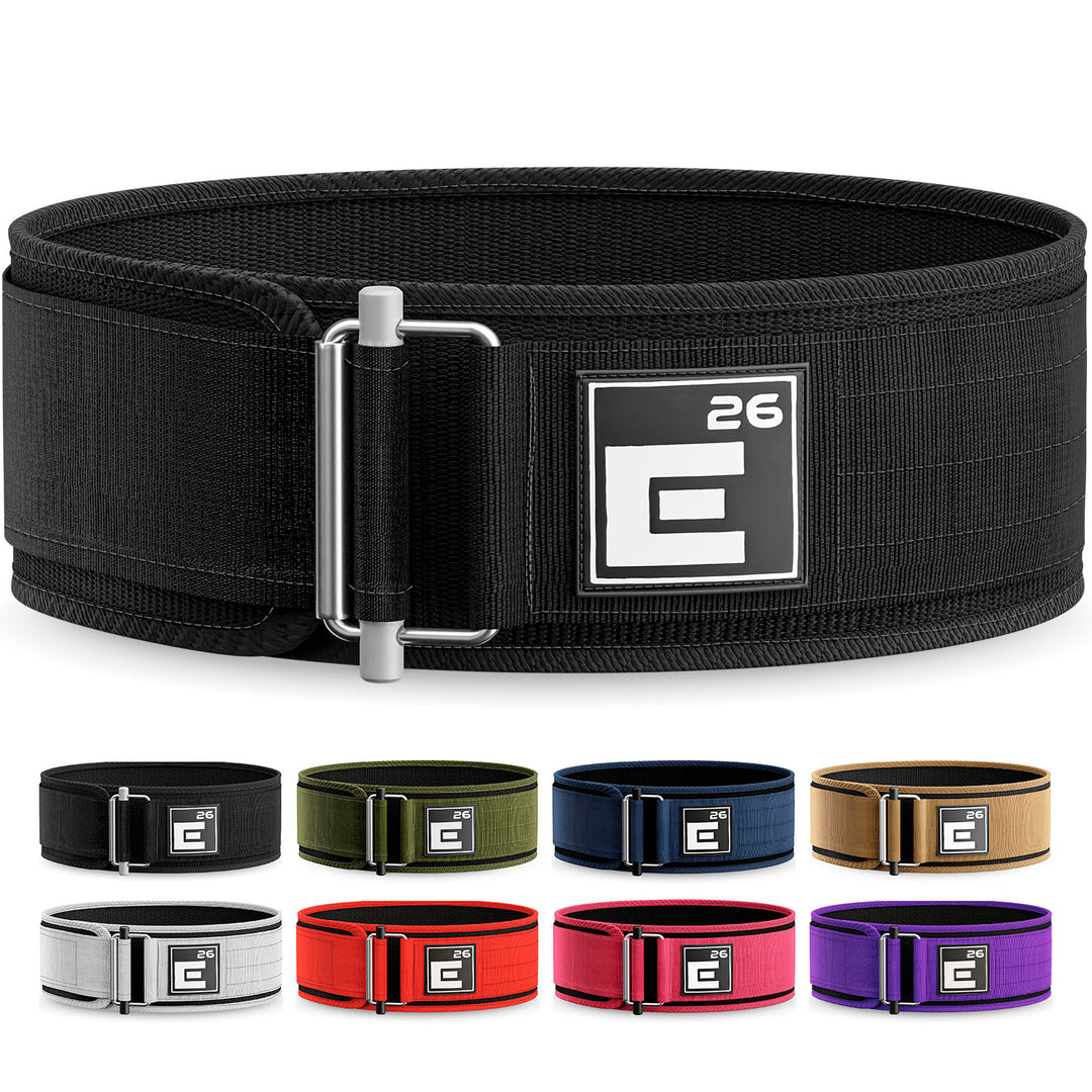 Element 26 Weightlifting Belt - Self-Locking, Unisex, Adjustable & Durable  Nylon Fabric, Ab Support Accessory, Lifetime Warranty, 8 Colors Available