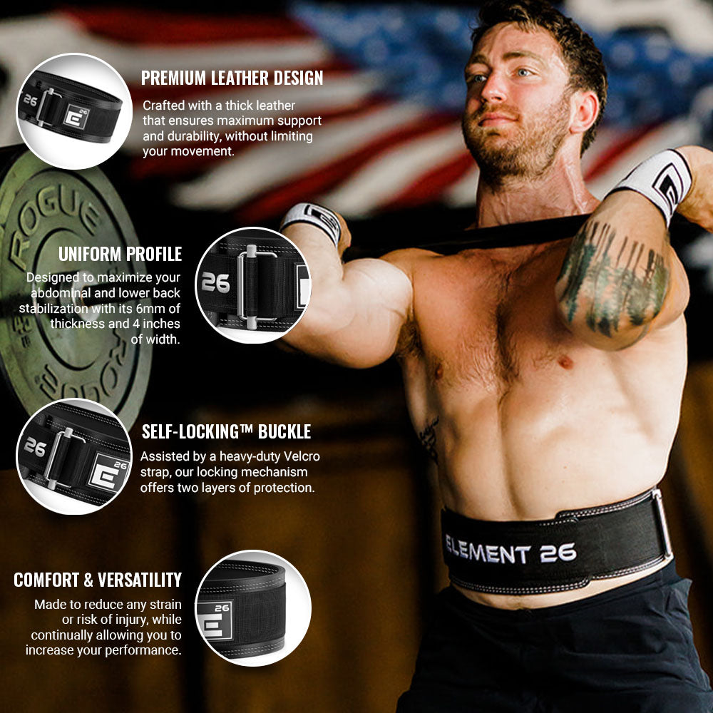 Element 26 Hybrid Leather Weightlifting Belt, Perfect For Heavy Lifting